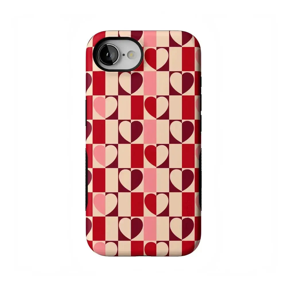 Love's a Game | Retro Hearts Case Phone Case Casetry Bold Flex + MagSafe® iPhone 16e 