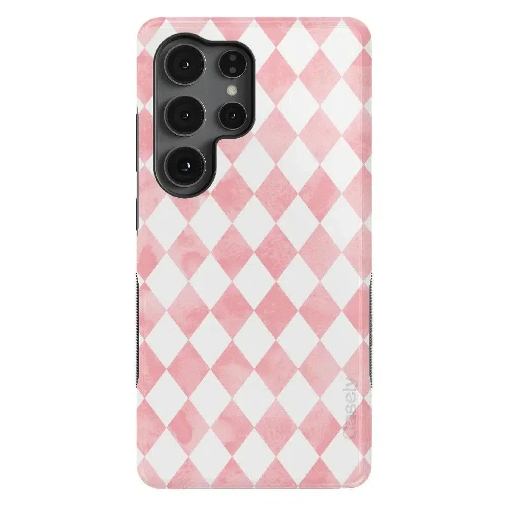 Queen of Diamonds | Pink Watercolor Case Phone Case Casetry Bold Flex + MagSafe® Galaxy S25 Ultra 