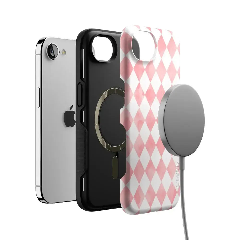 Queen of Diamonds | Pink Watercolor Case
