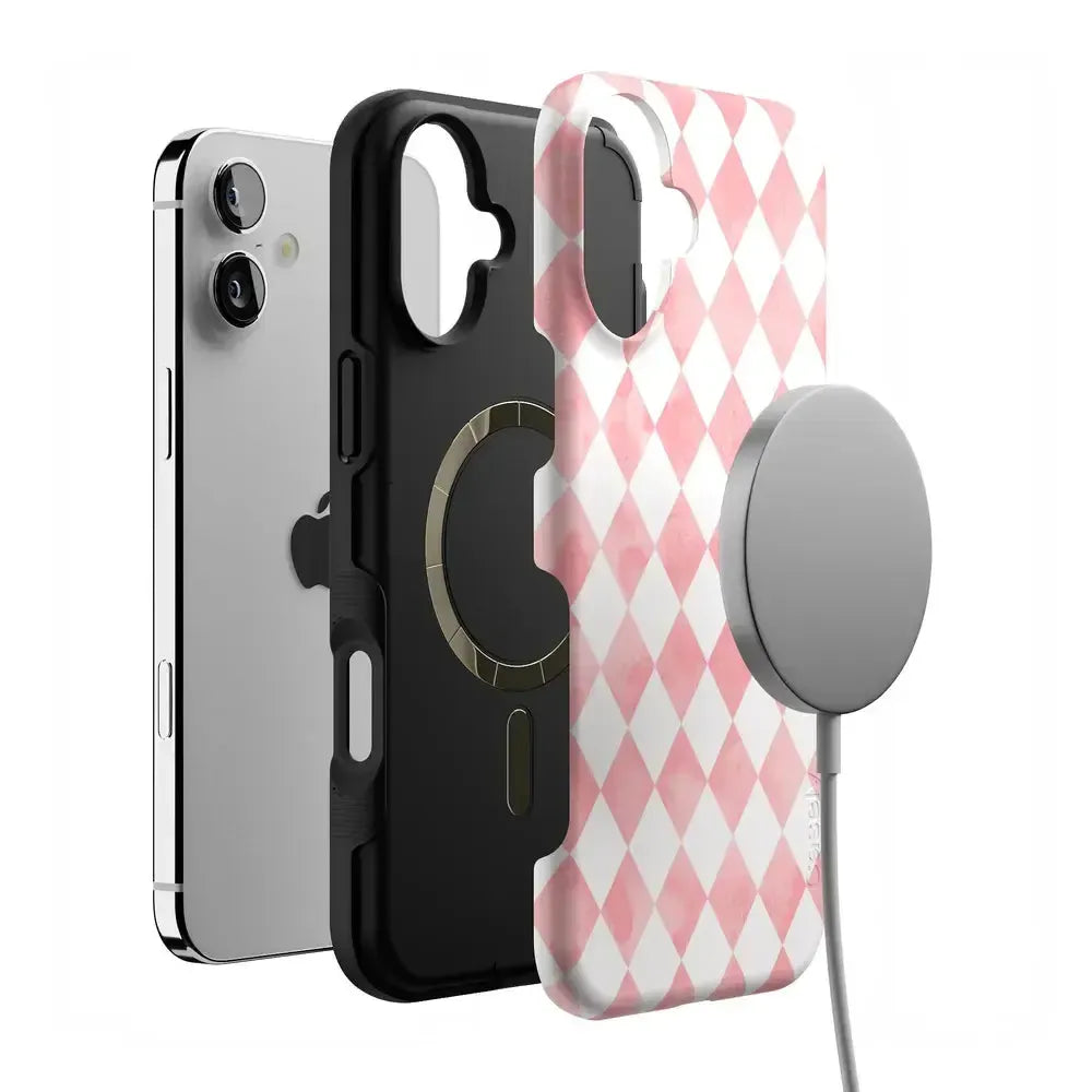 Queen of Diamonds | Pink Watercolor Case