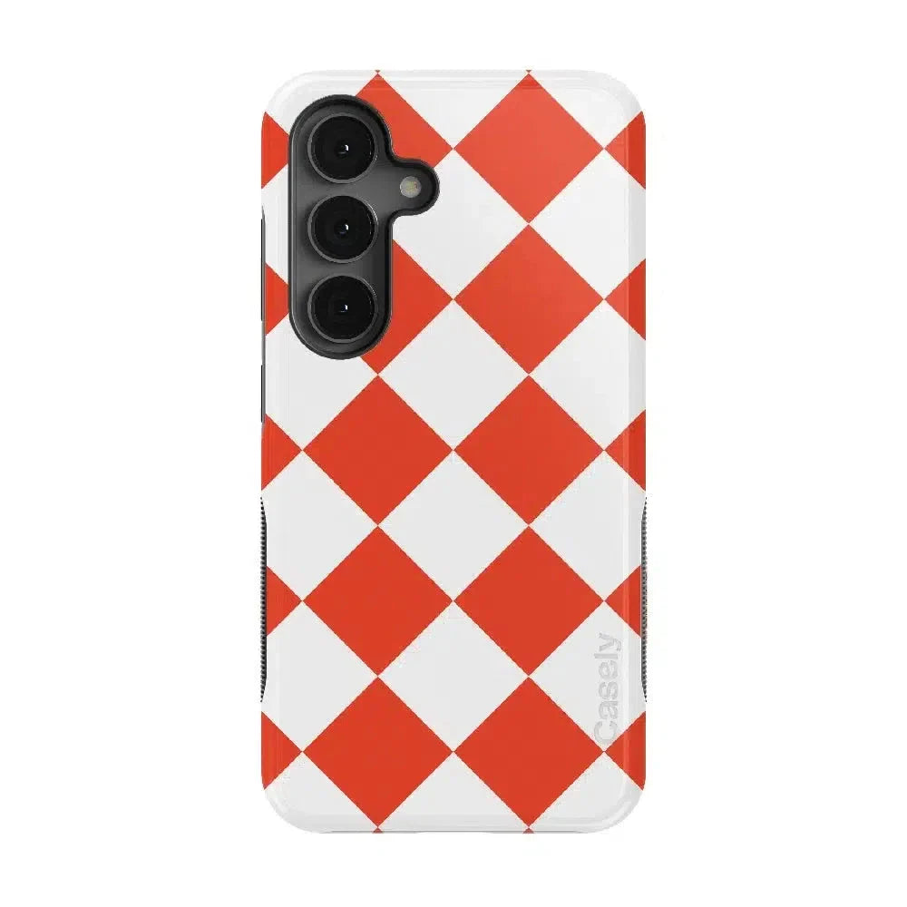 Red Checkerboard | High Contrast Design Case Phone Case Casetry Bold Flex + MagSafe® Galaxy S25 