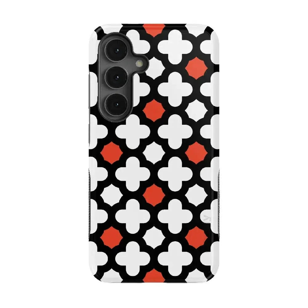 Red Lattice Tile | High Contrast Design Case Phone Case Casetry Bold Flex + MagSafe® Galaxy S25 