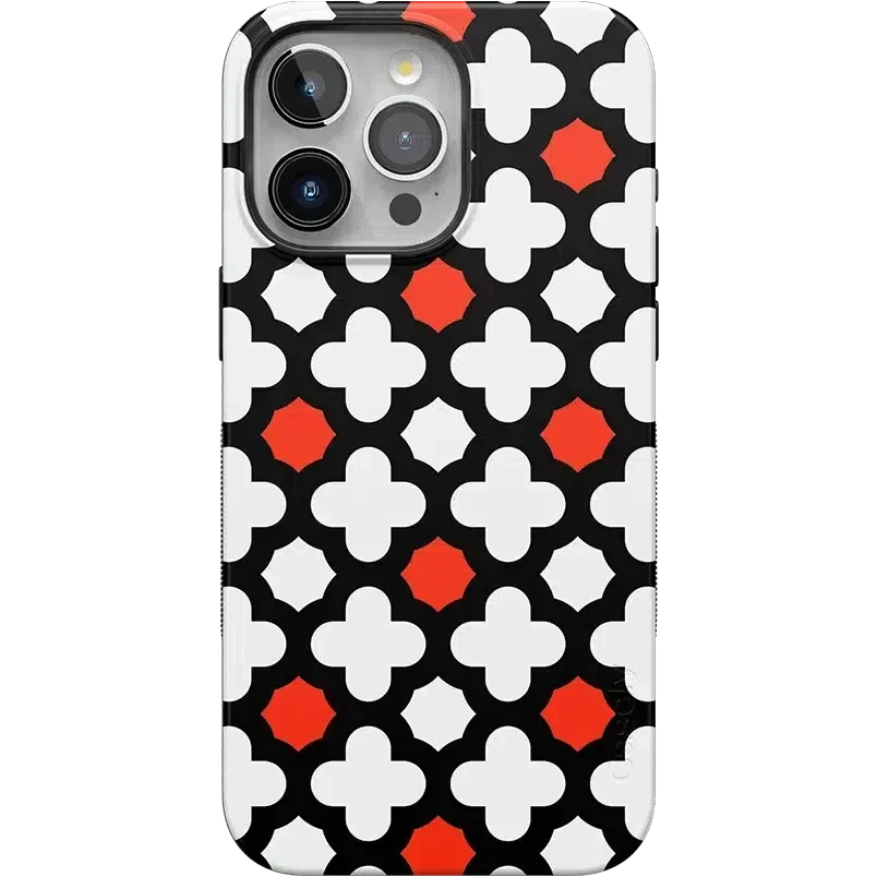 Red Lattice Tile | High Contrast Design Case Phone Case Casetry Bold Flex + MagSafe® iPhone 15 Pro Max 