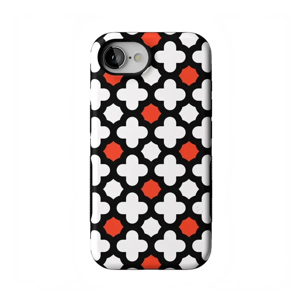 Red Lattice Tile | High Contrast Design Case Phone Case Casetry Bold Flex + MagSafe® iPhone 16e 
