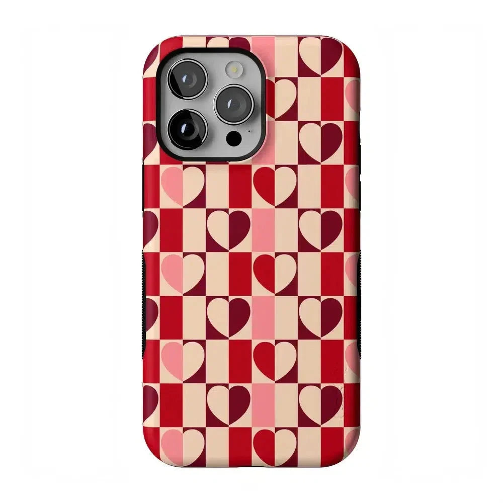 Love's a Game | Retro Hearts Case Phone Case Casetry Bold Flex + MagSafe® iPhone 14 Pro Max