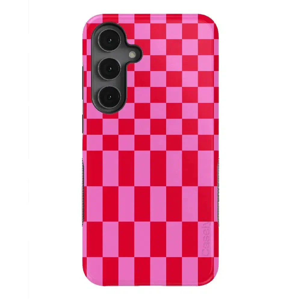 Vibe Check | Pink Checkerboard Case Phone Case Casetry Bold Flex + MagSafe® Galaxy S25 Plus 