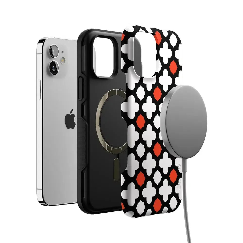 Red Lattice Tile | High Contrast Design Case